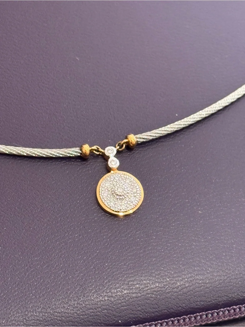 Charriol Diamond 18K Steel Cable Necklace